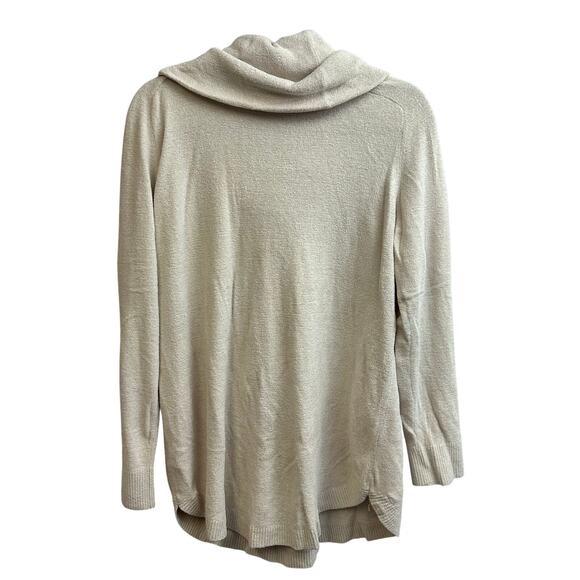 Barefoot Dreams CozyChic Ultralite Cream Cowlneck Sweater Size Large Soft Cozy - Picture 3 of 7